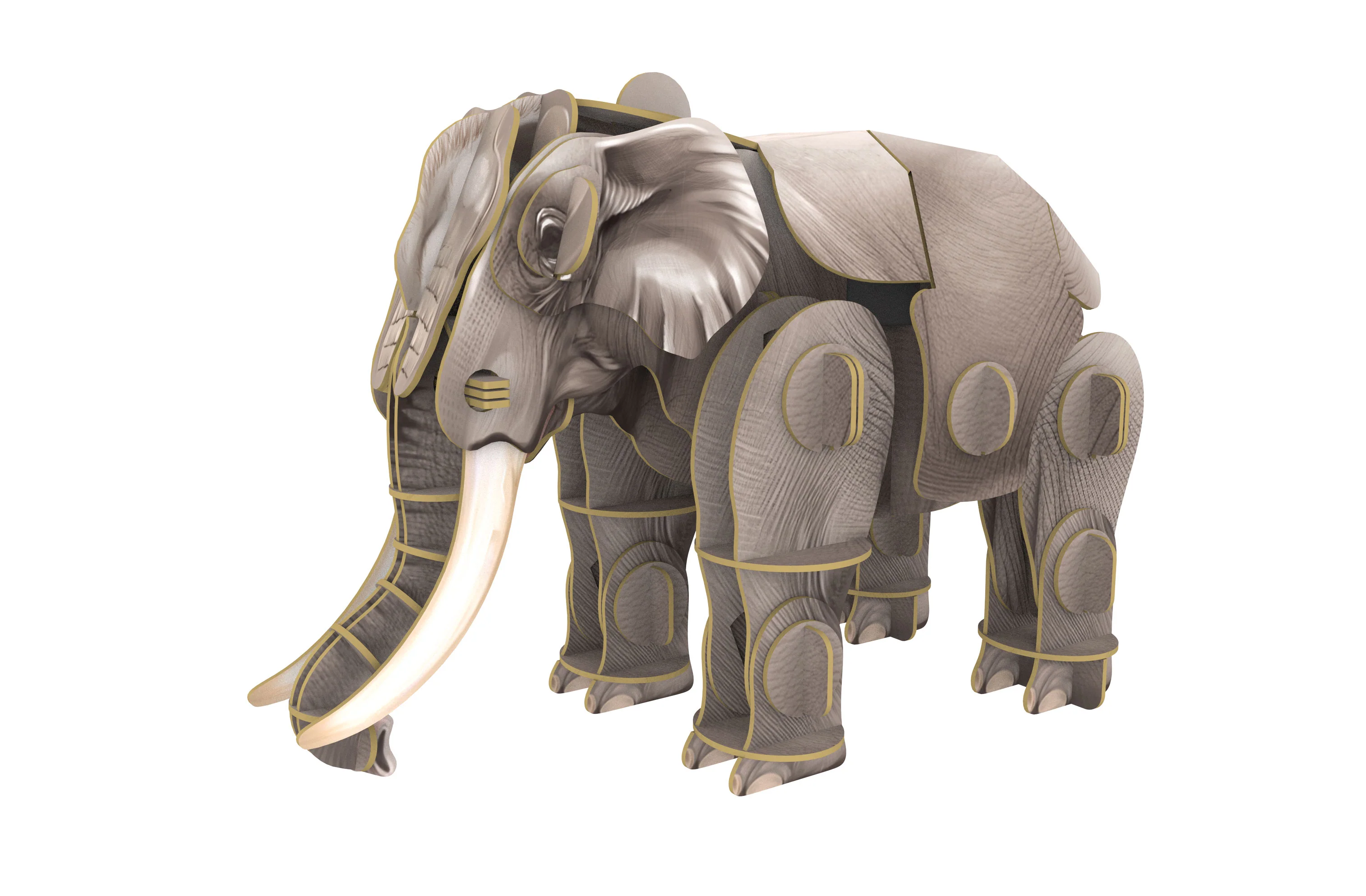 Asian Elephant Voices of Nature Wood Model Kit - Image 3