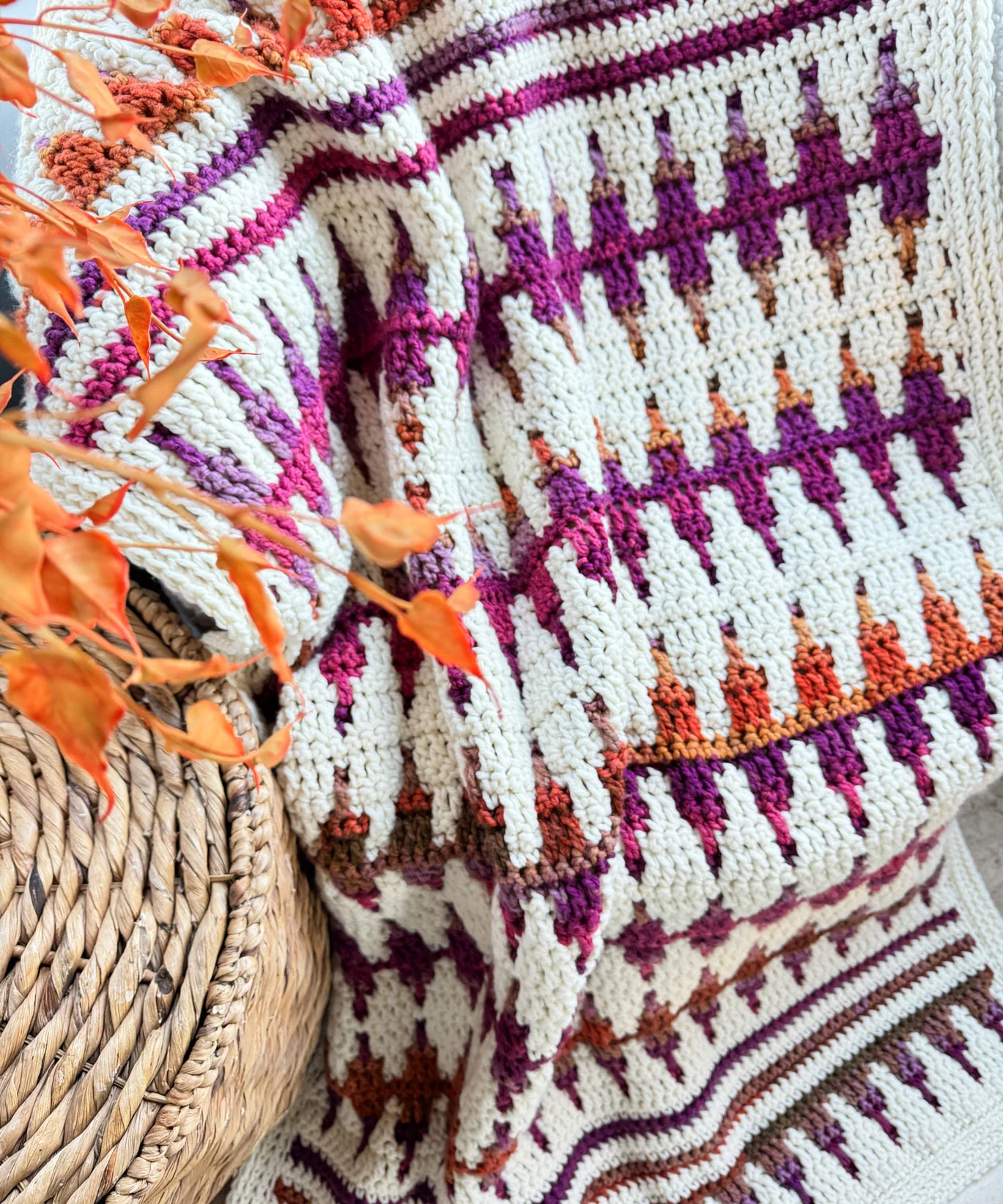 Autumn's Charm Mosaic Blanket - Image 2