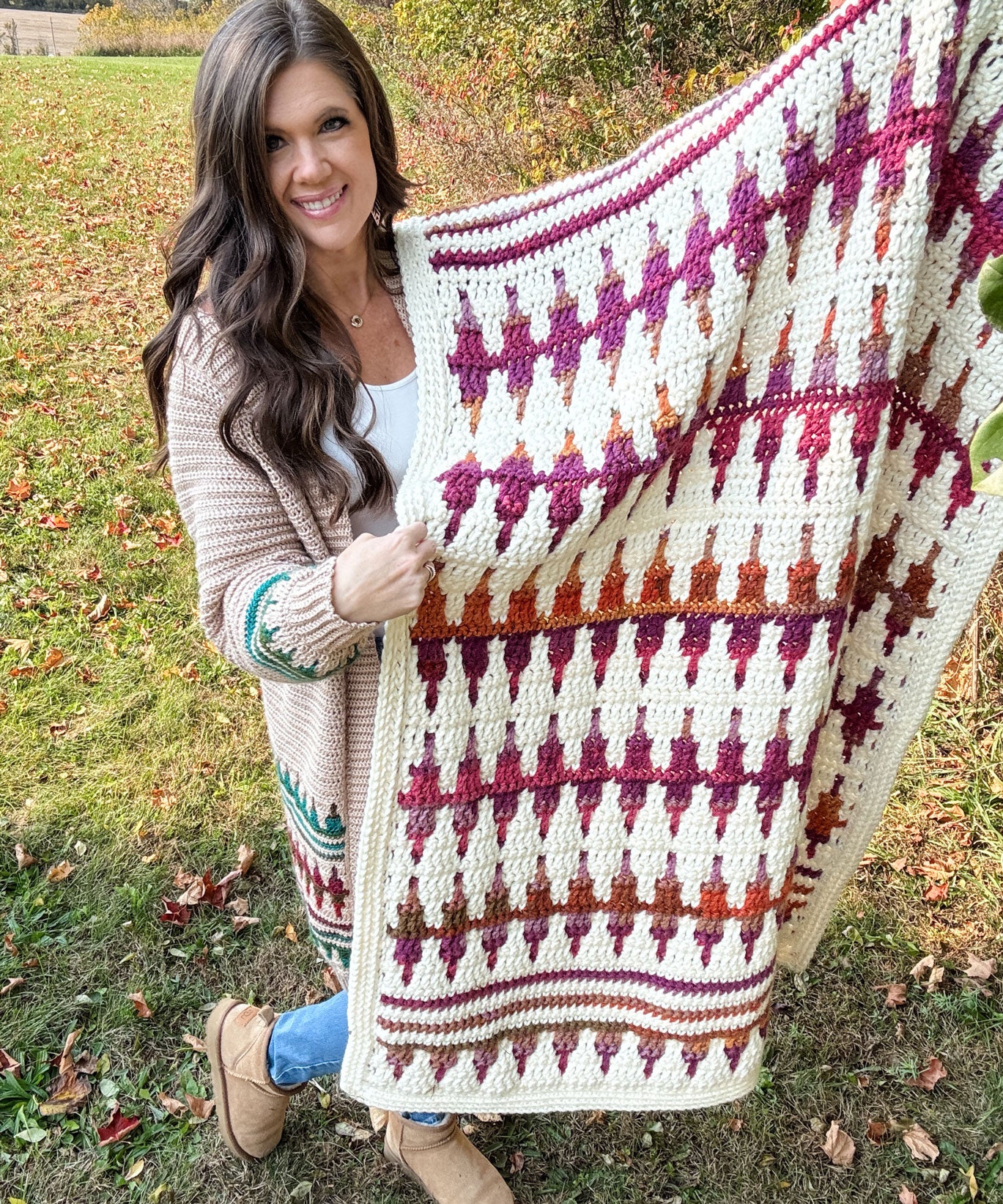 Autumn's Charm Mosaic Blanket - Image 4