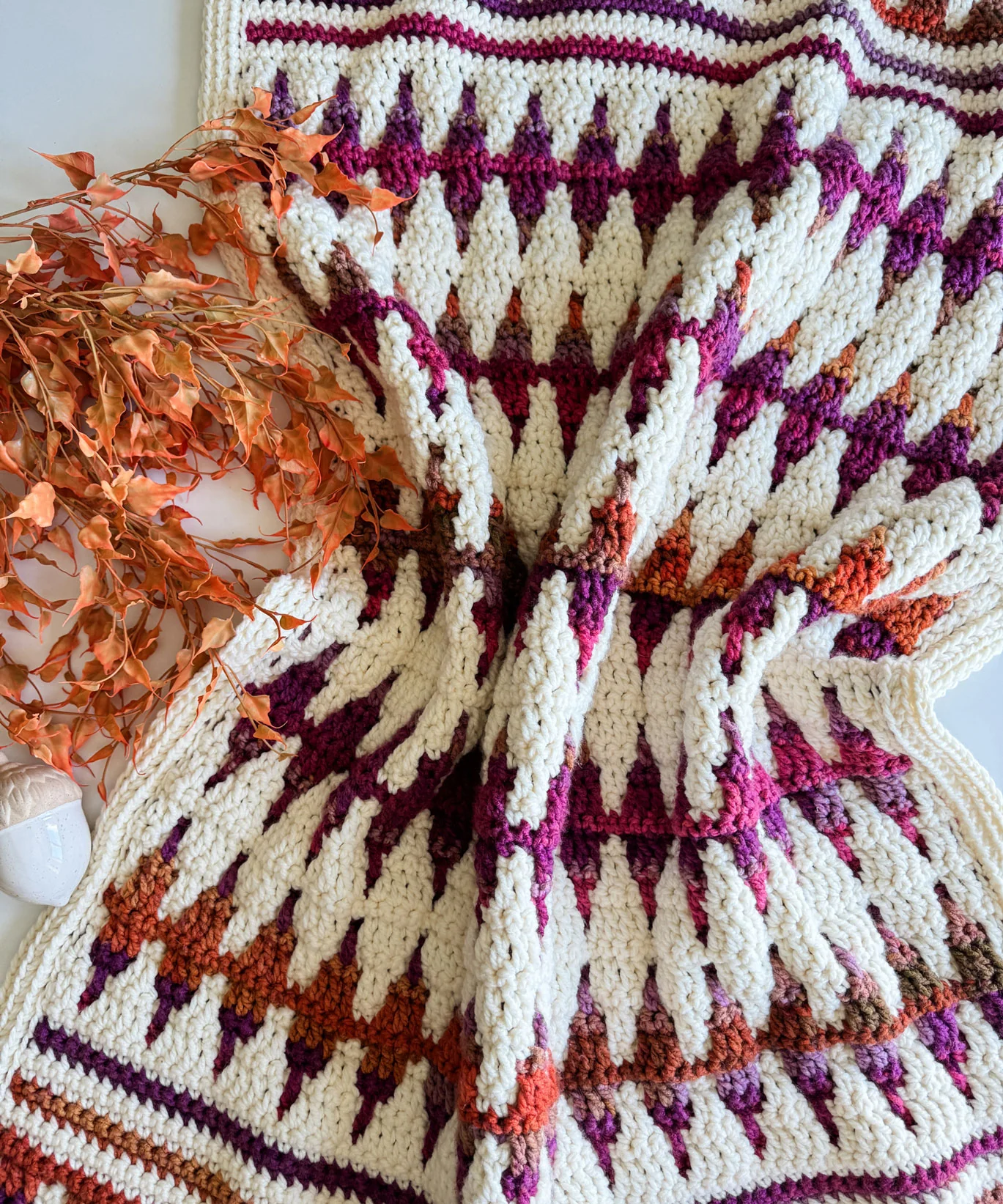 Autumn's Charm Mosaic Blanket - Image 7