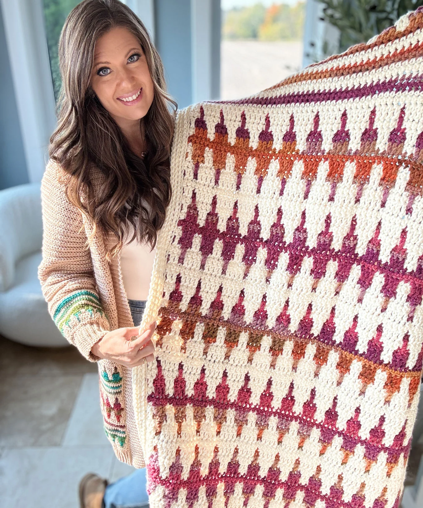 Autumn's Charm Mosaic Blanket - Image 8