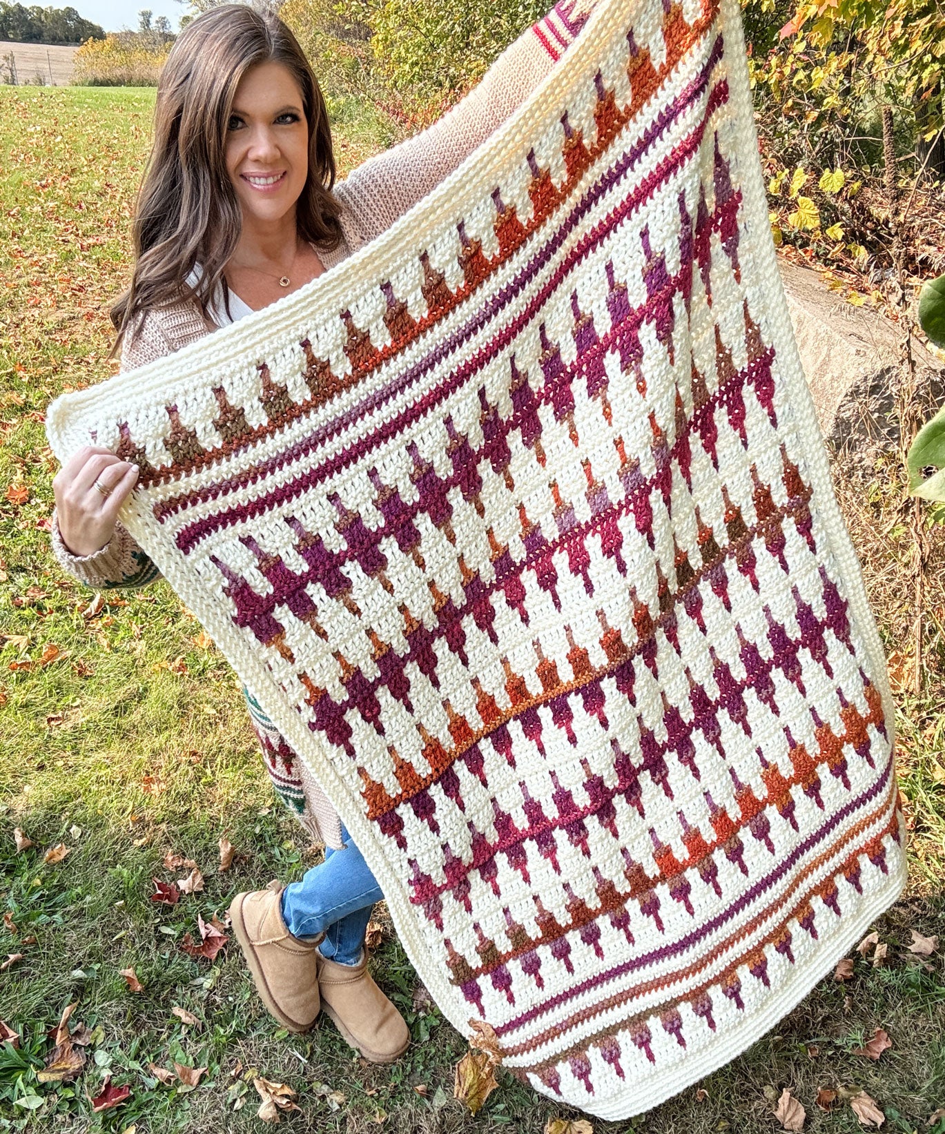 Autumn's Charm Mosaic Blanket - Image 9