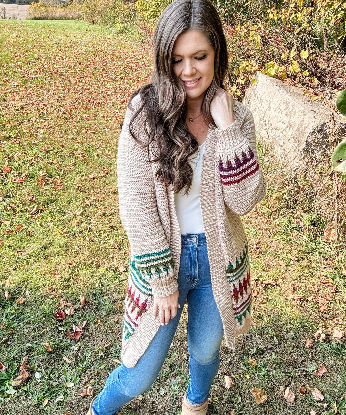 Autumn's Charm Mosaic Duster Length Cardigan - Image 7