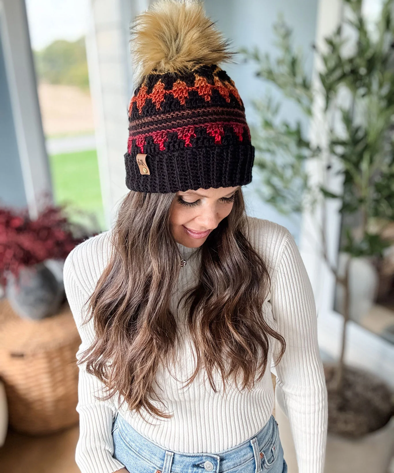 Autumn's Charm Mosaic Hat - Image 2