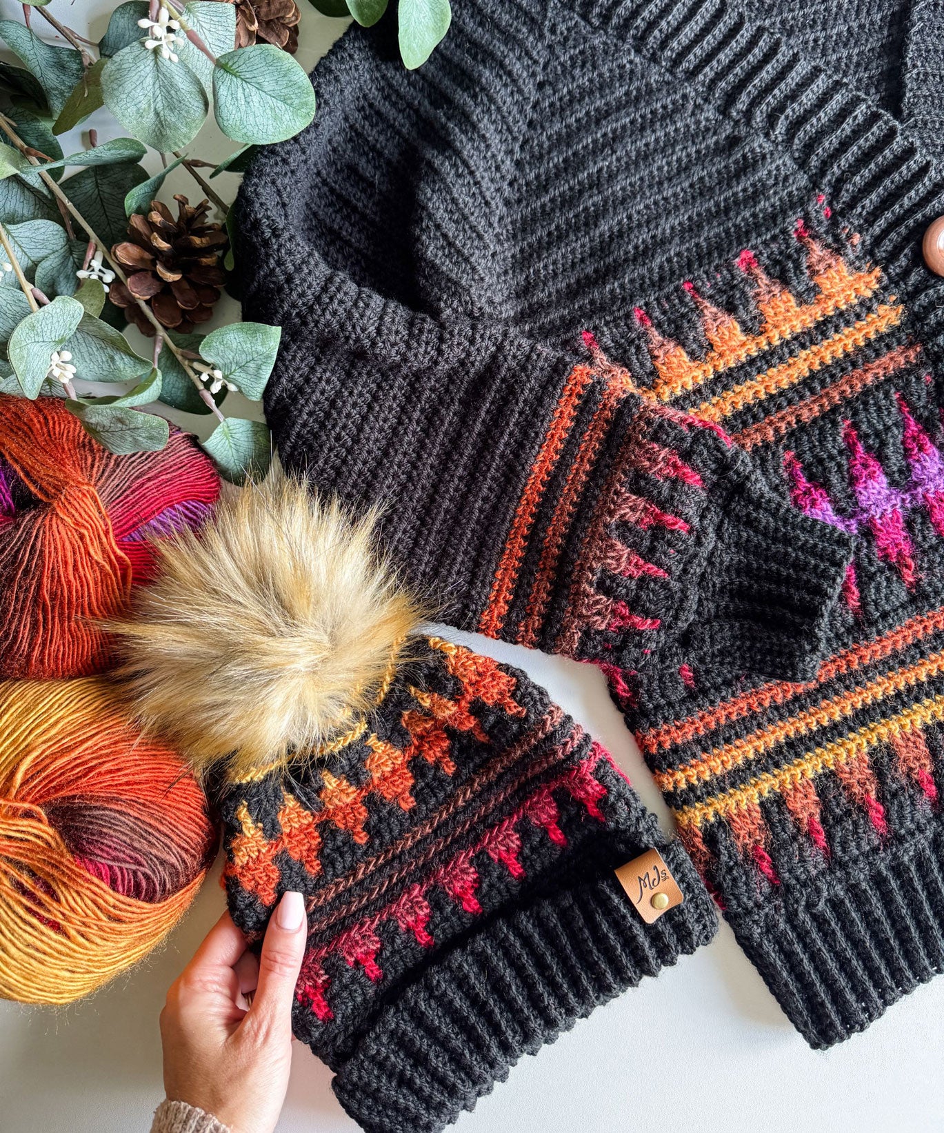 Autumn's Charm Mosaic Hat - Image 3