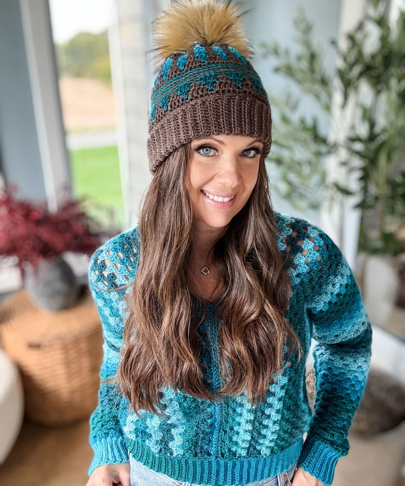 Autumn's Charm Mosaic Hat - Image 4