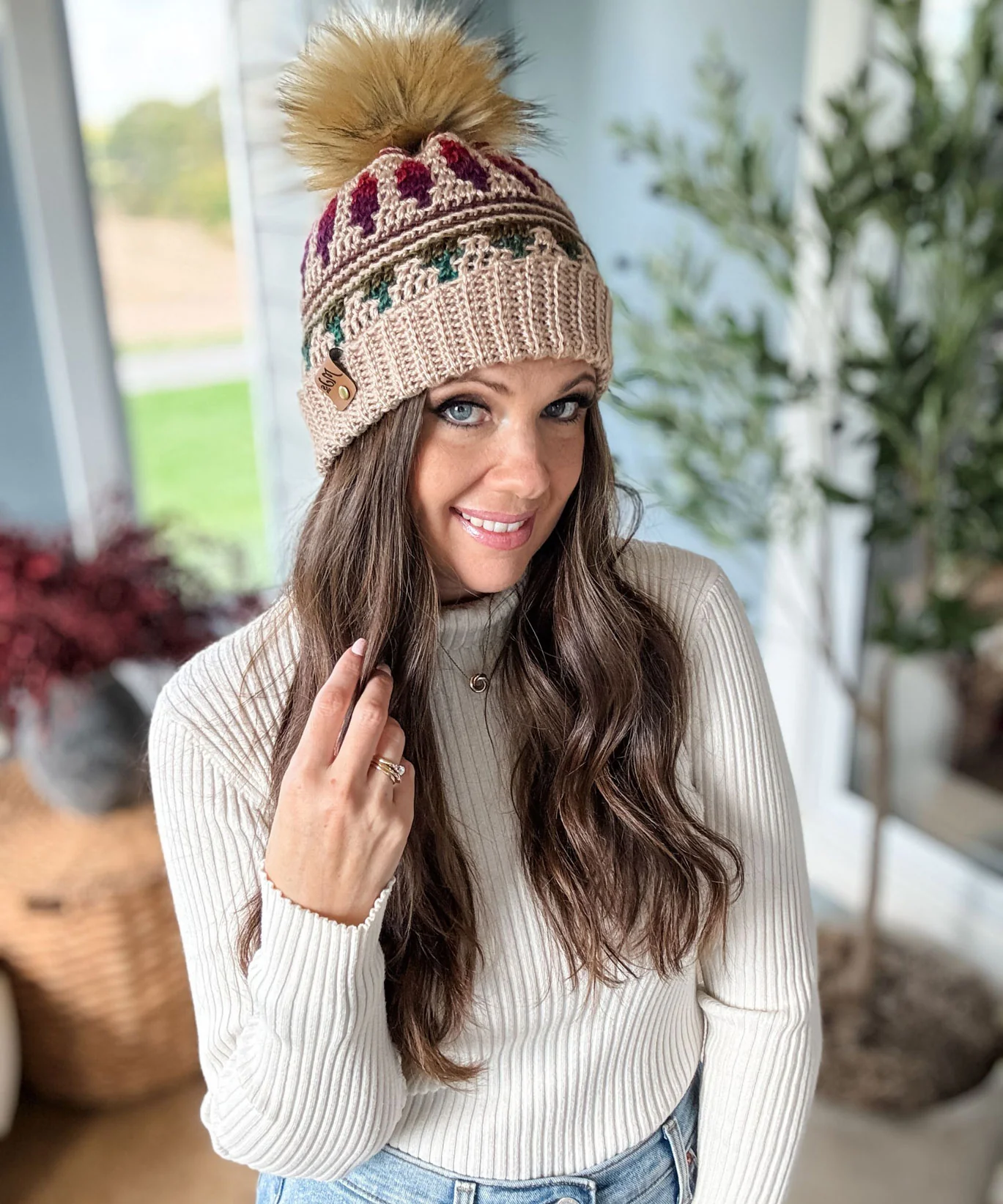 Autumn's Charm Mosaic Hat - Image 6
