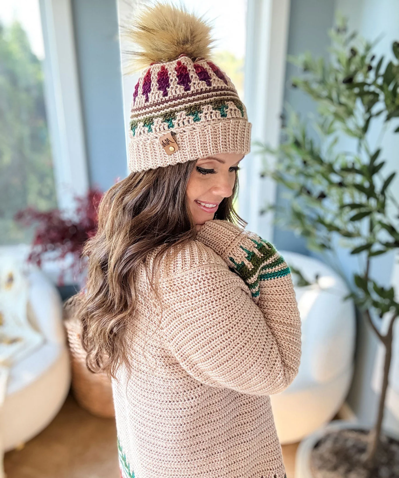 Autumn's Charm Mosaic Hat - Image 8