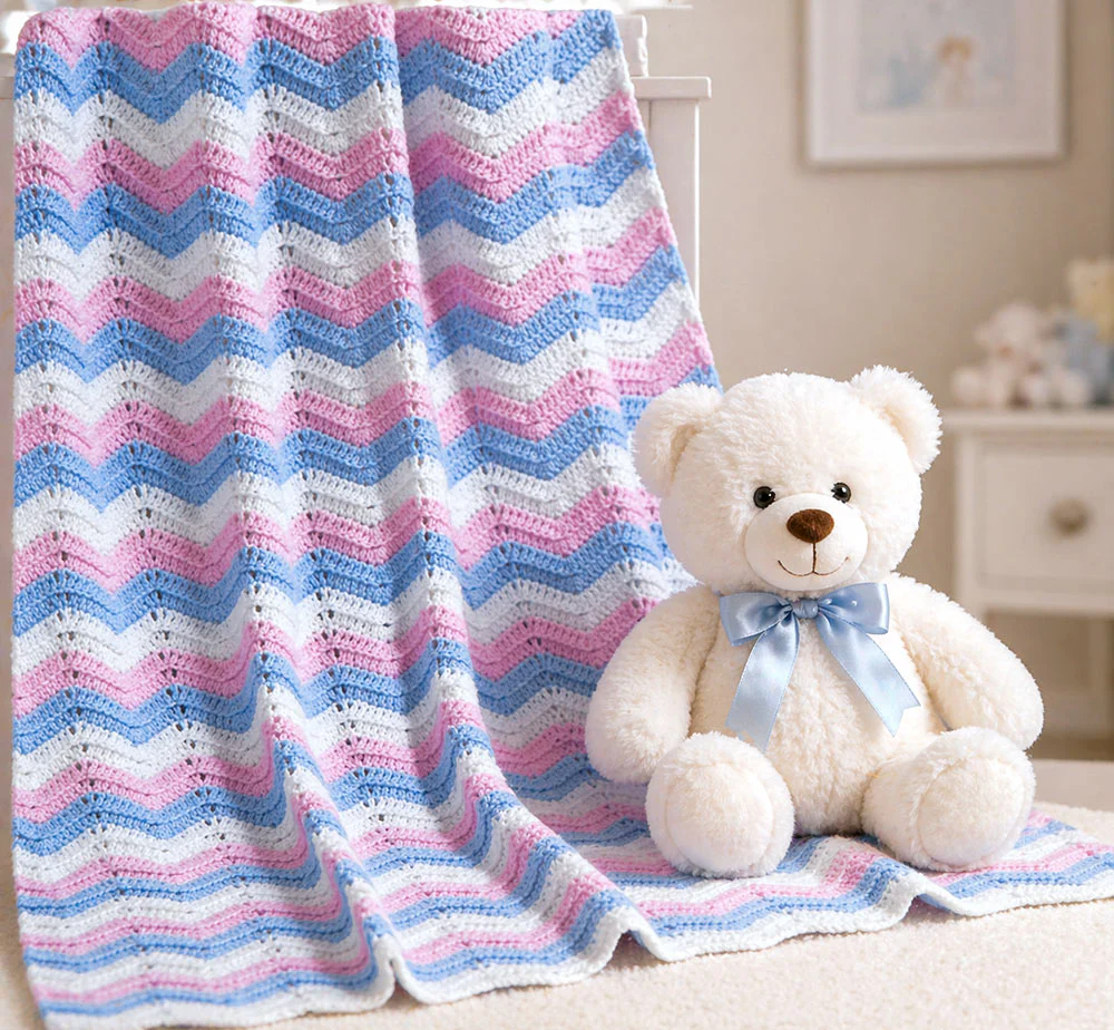 Baby's Ripple Afghan Knit Pattern - Image 2