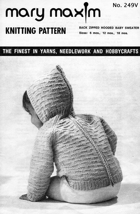 Back Zipped Hooded Baby Sweater Pattern - Image 2