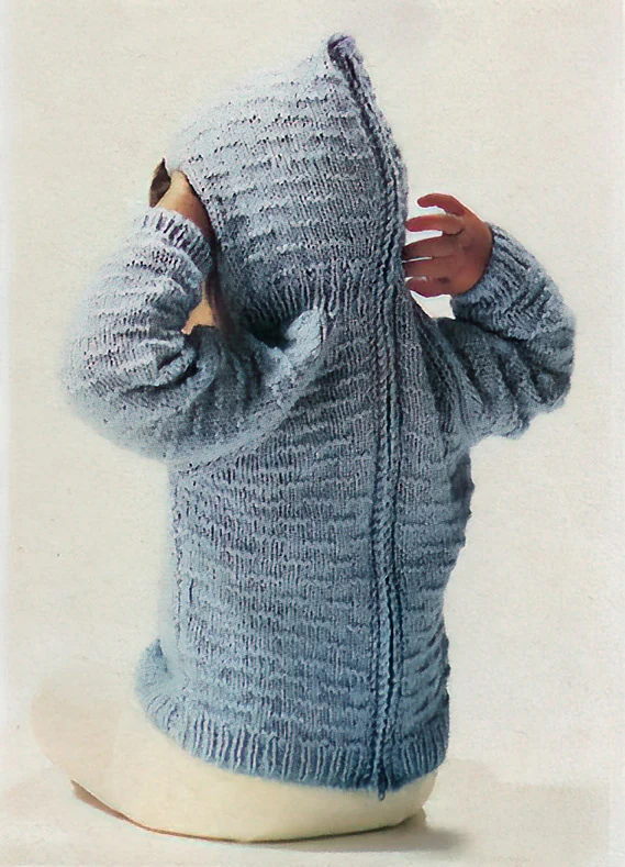 Back Zipped Hooded Baby Sweater Pattern - Image 2
