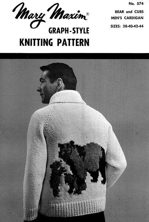 Men's Bear and Cubs Cardigan Pattern - Image 2
