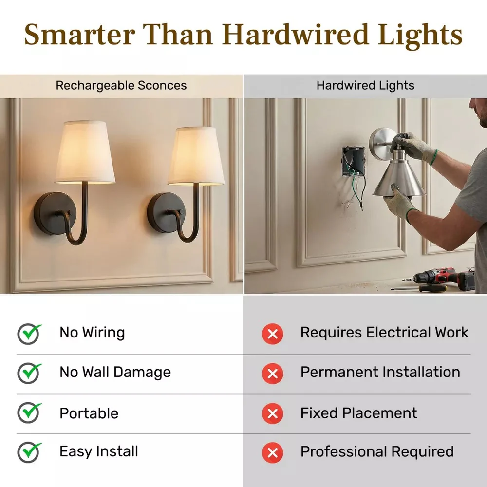 Bell+Howell Rechargeable Wall Sconces - Image 7