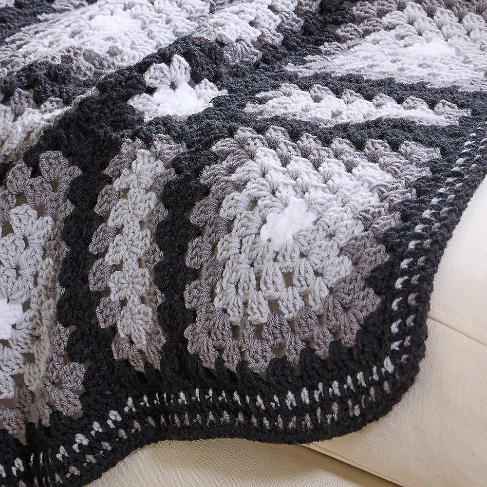 Black & Grey Geometric Afghan - Image 2