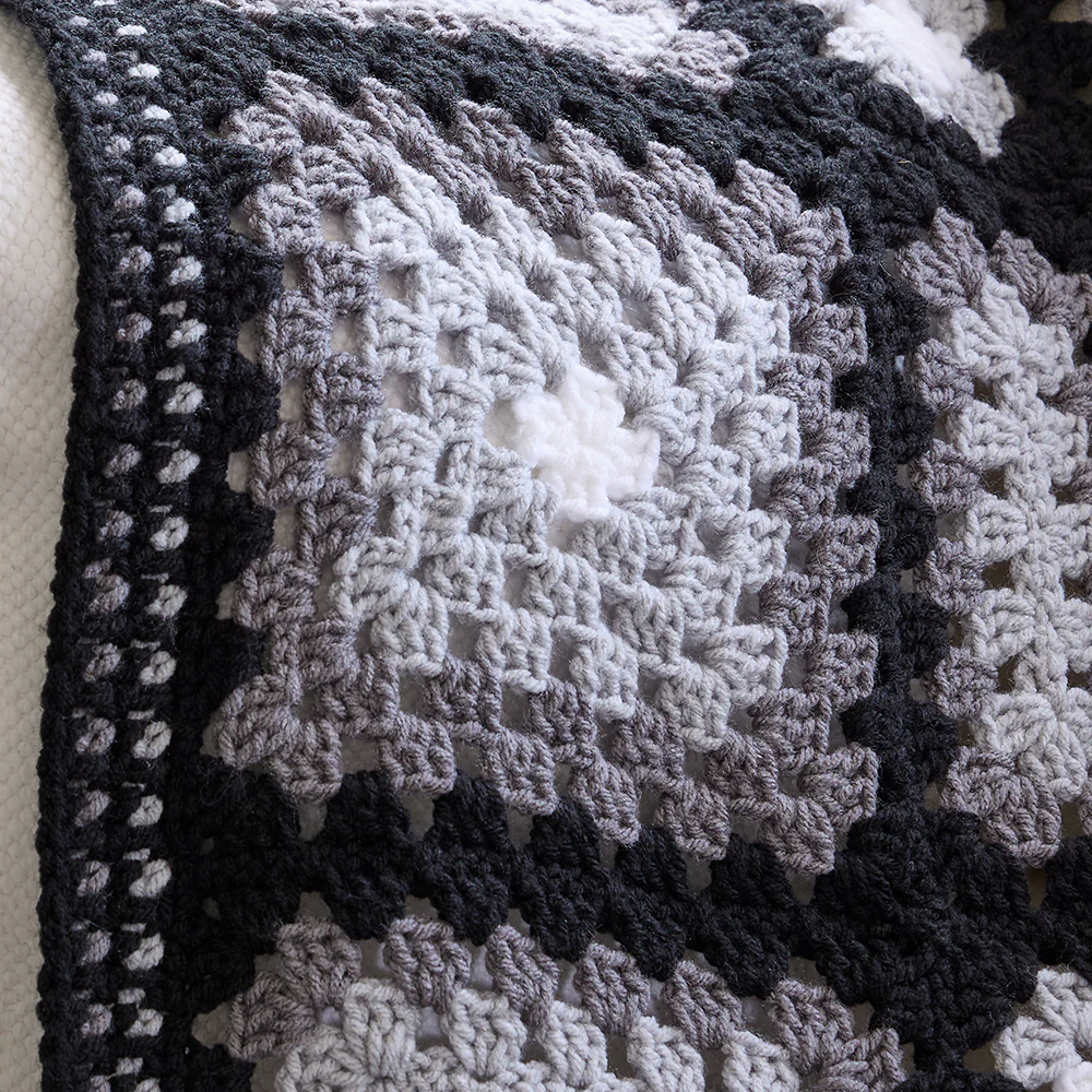 Black & Grey Geometric Afghan - Image 3