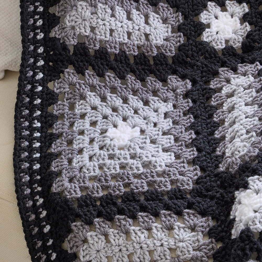 Black & Grey Geometric Afghan - Image 4