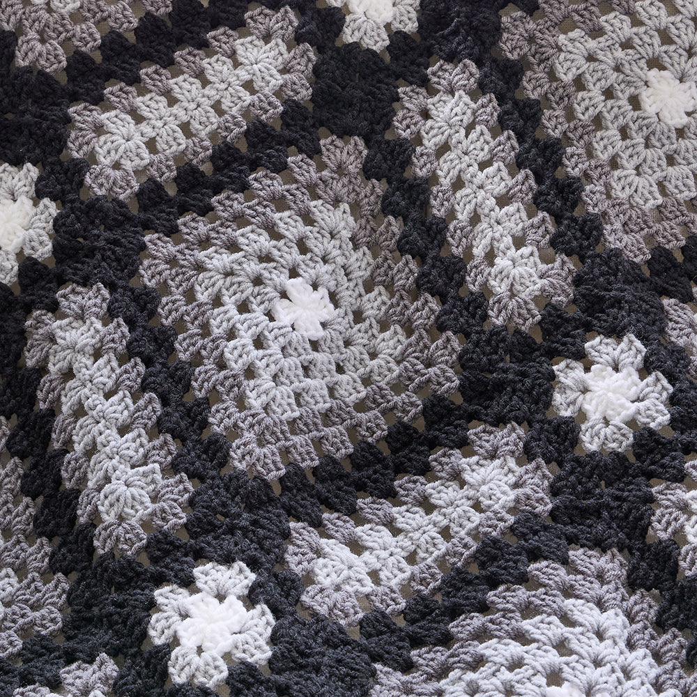Black & Grey Geometric Afghan - Image 5