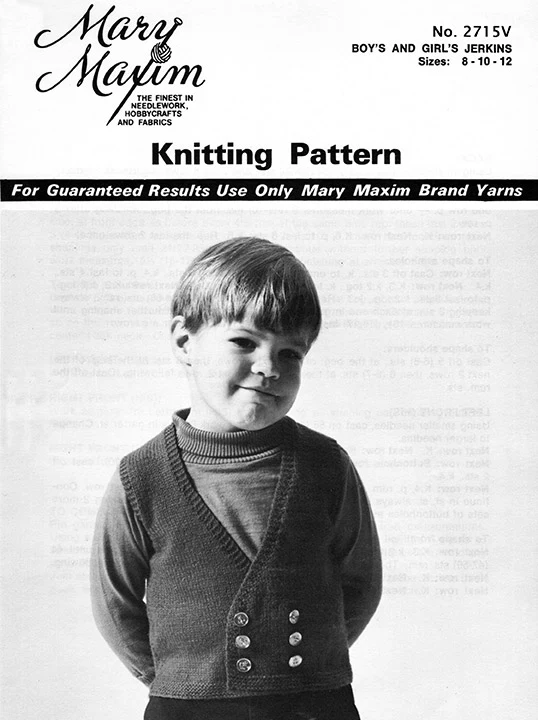 Boy's and Girl's Double Breasted Jerkin Pattern - Image 2