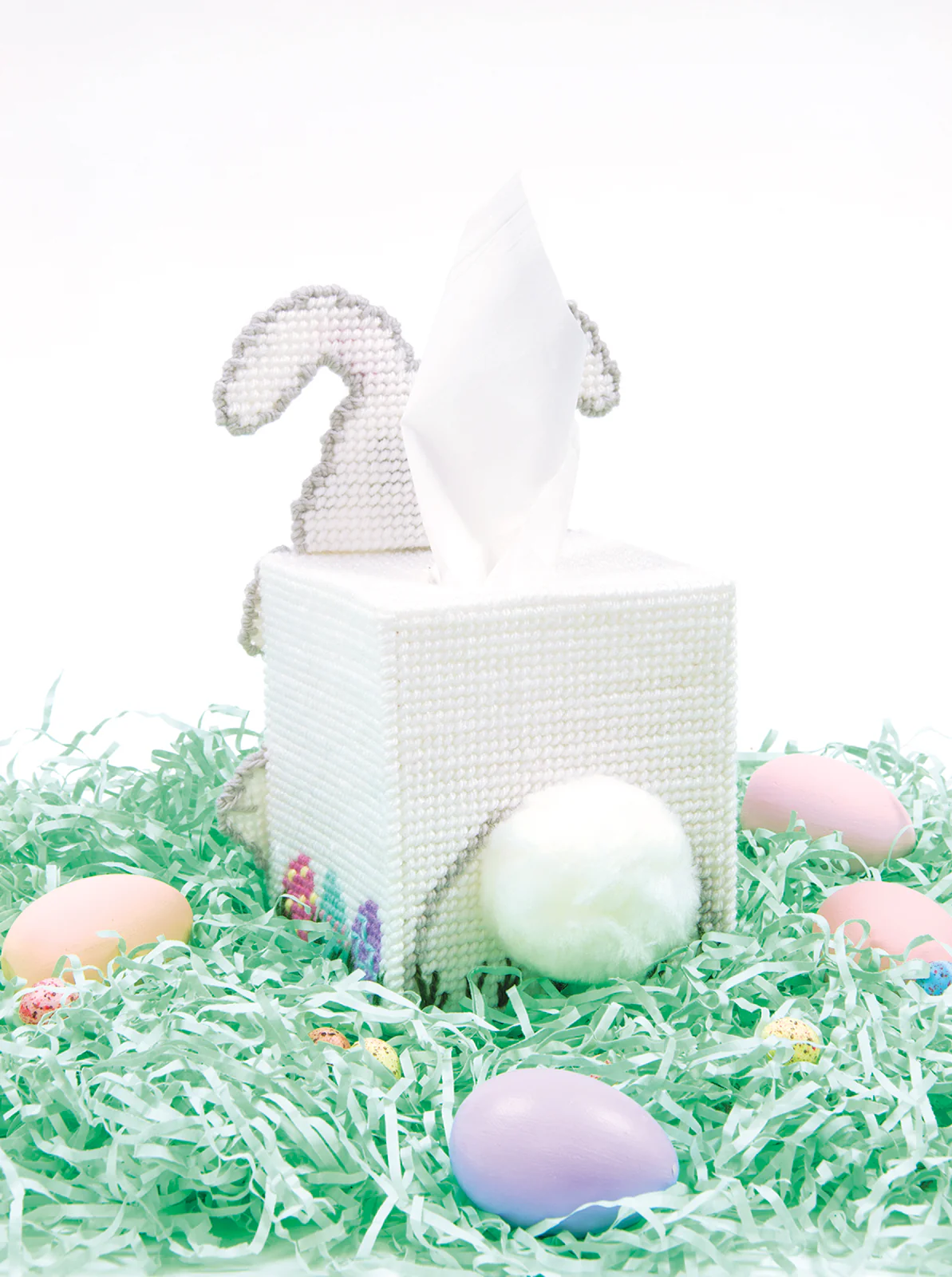Bunny Tissue Box Cover Plastic Canvas Kit - Image 2