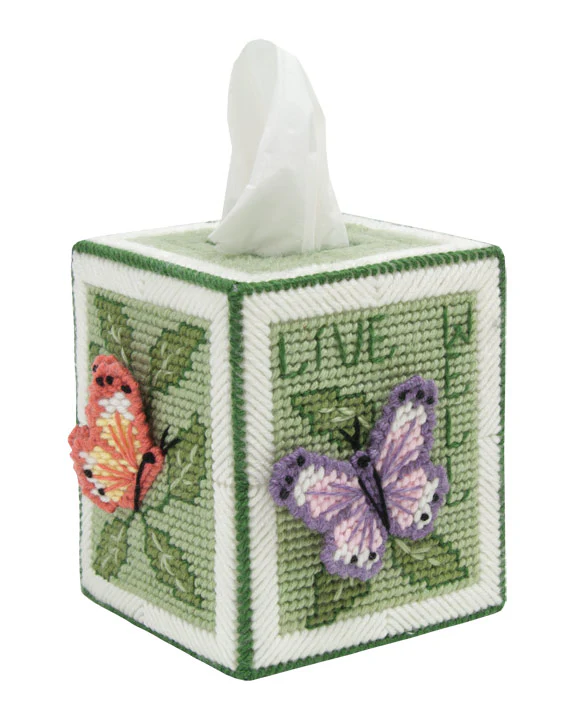 Butterfly Tissue Box Cover Plastic Canvas Kit - Image 3
