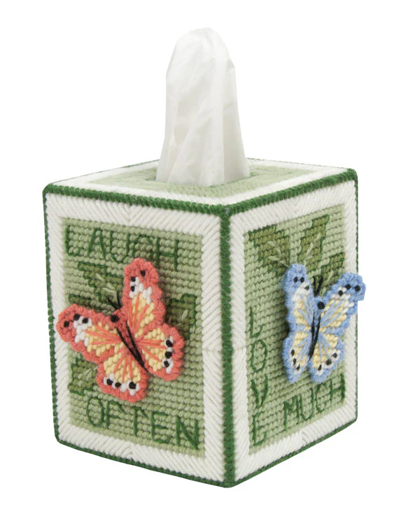 Butterfly Tissue Box Cover Plastic Canvas Kit - Image 4