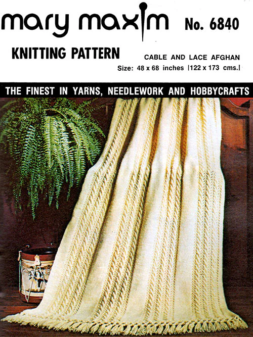 Cable and Lace Afghan Pattern - Image 2