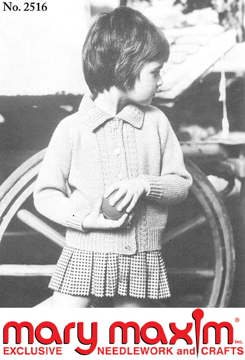 Cable Cardigan with Collar Pattern - Image 2