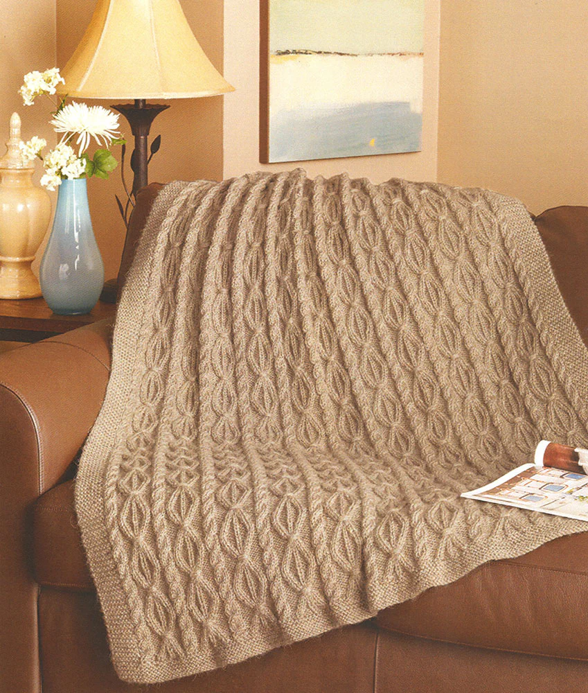 Cabled Diamond Throw Pattern