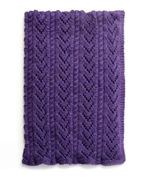 Cables & Lace Knit Baby Blanket - Image 2