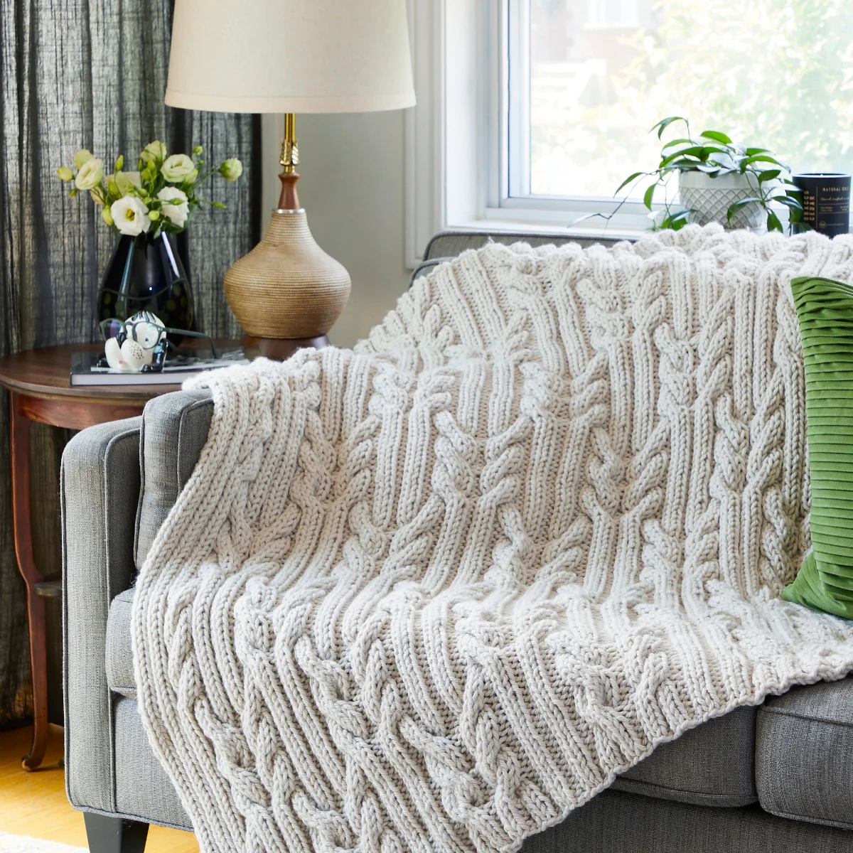 Cables & Ribs Blanket Pattern - Image 6