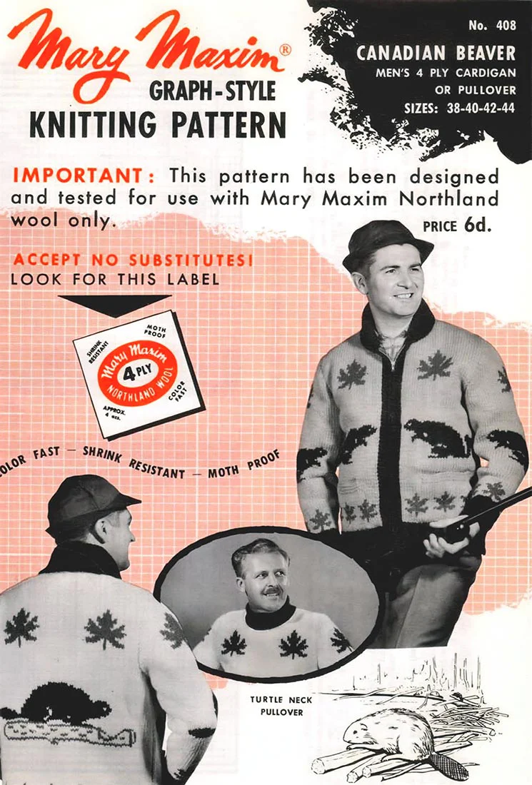 Canadian Beaver Cardigan or Pullover Pattern - Image 2