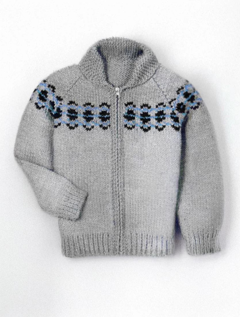 Child's Cardigan & Toque - Geometric Pattern - Image 3