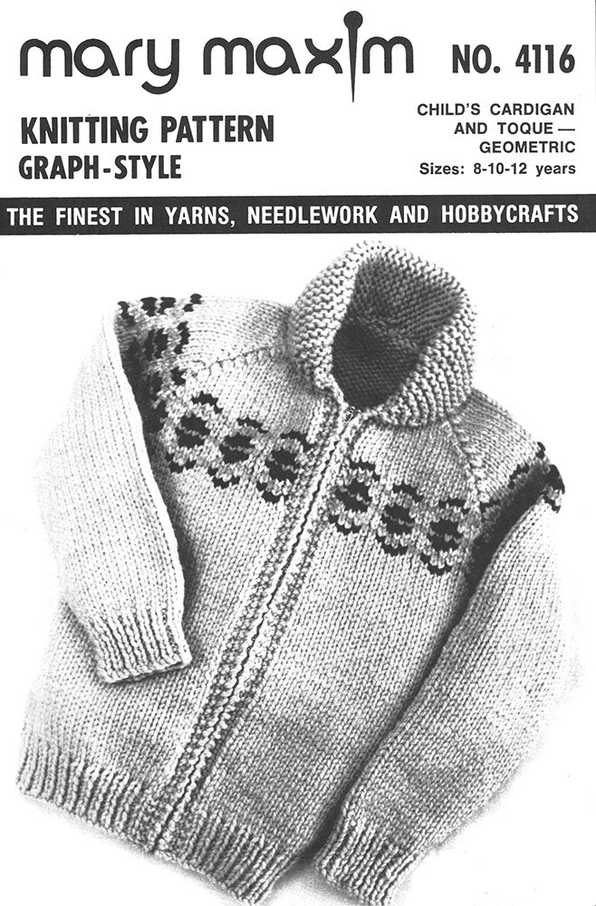 Child's Cardigan & Toque - Geometric Pattern - Image 4