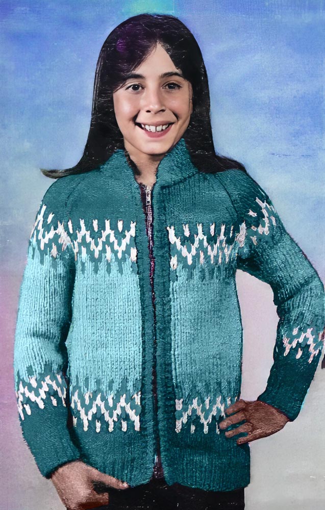 Children's Grecian Scroll Cardigan Pattern - Image 2
