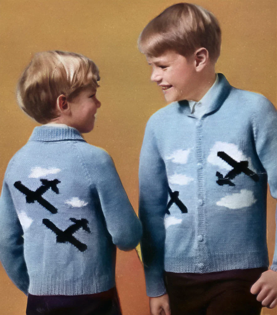 Children's Airplane Cardigan Pattern - Image 2
