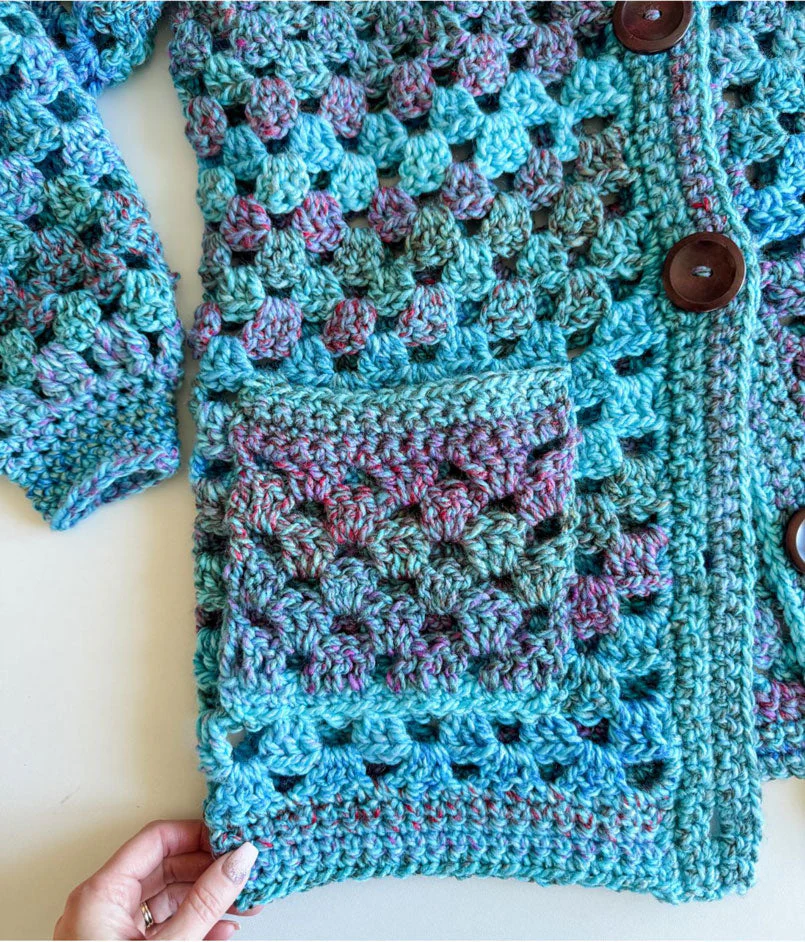 Chunky Granny Crochet Cardigan - Image 10