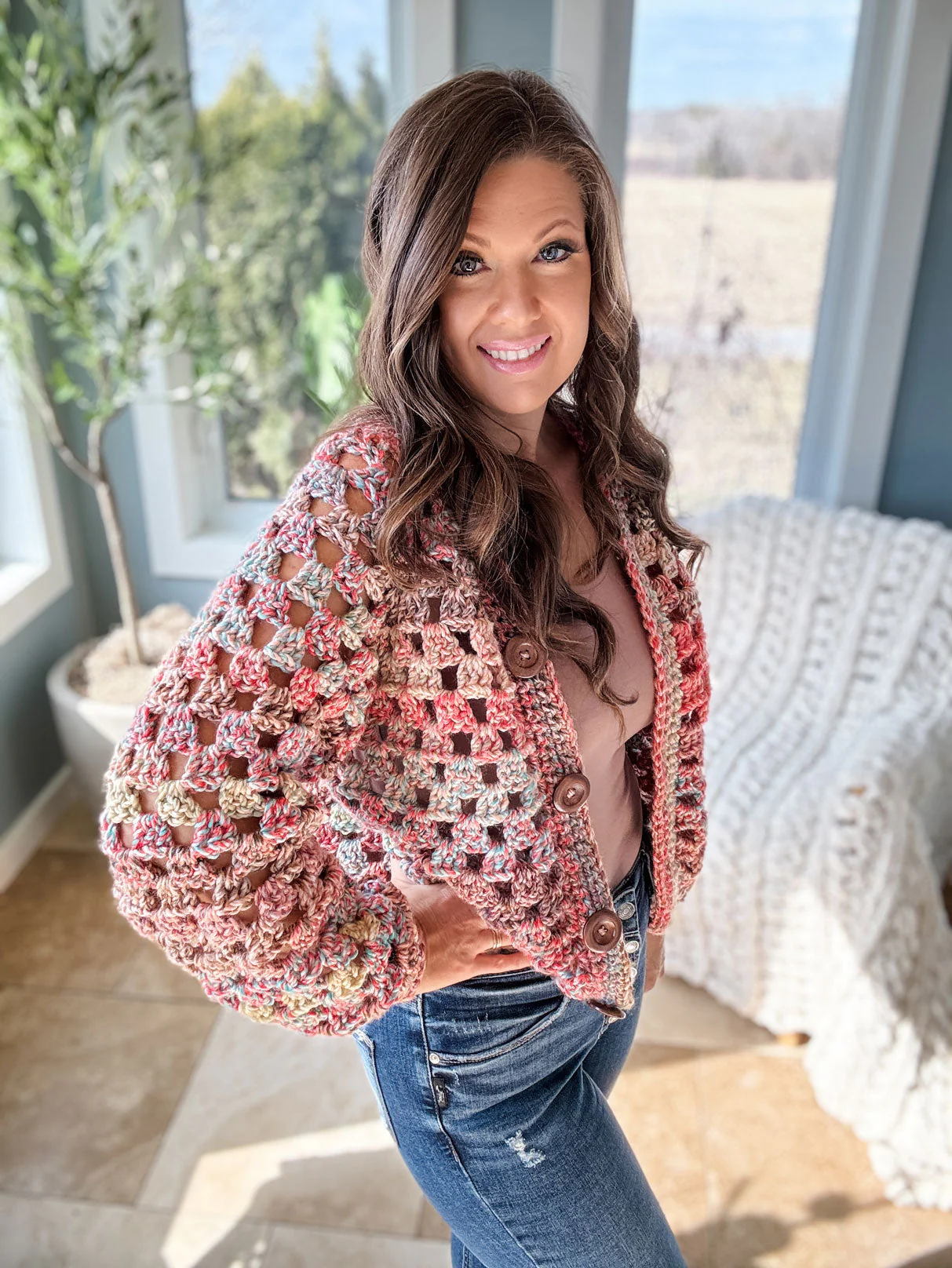 Chunky Granny Crochet Cardigan - Image 5
