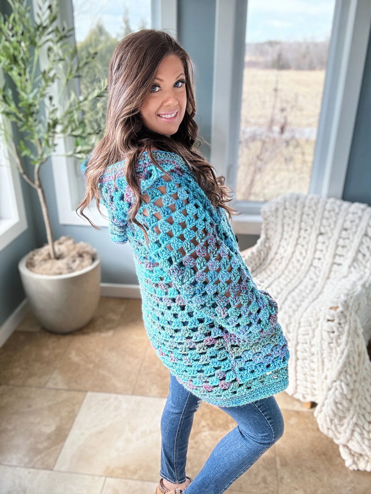 Chunky Granny Crochet Cardigan - Image 6