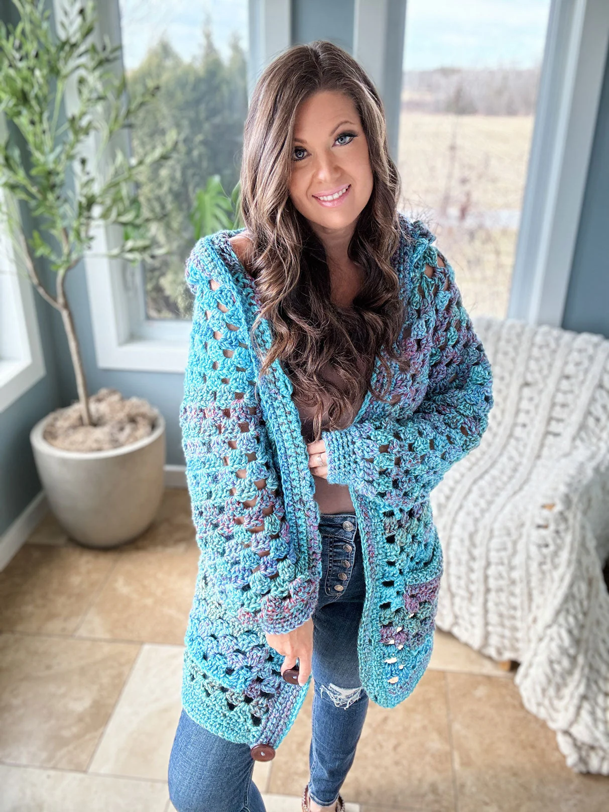 Chunky Granny Crochet Cardigan - Image 8
