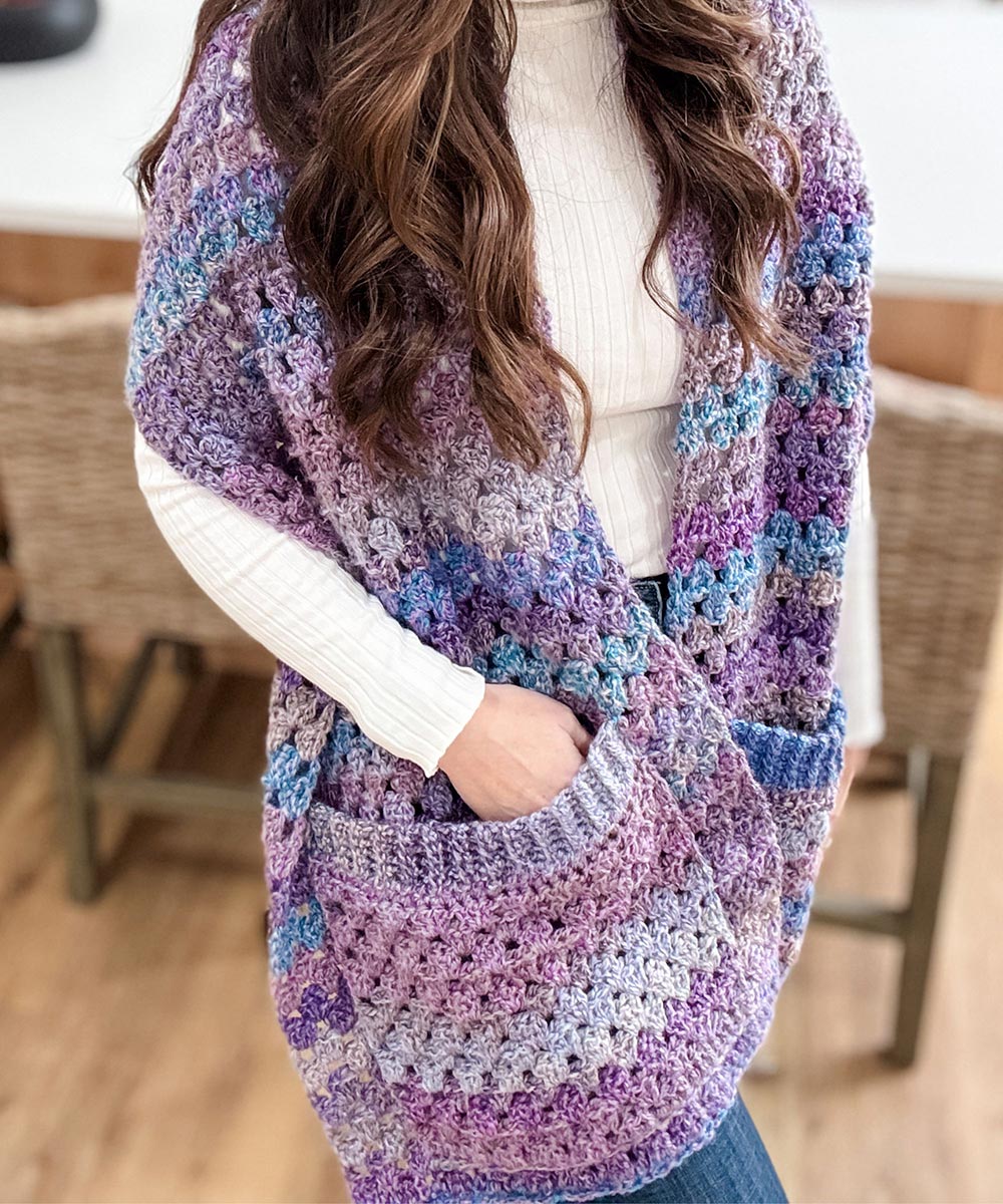 Chunky Granny Pocket Shawl - Image 4