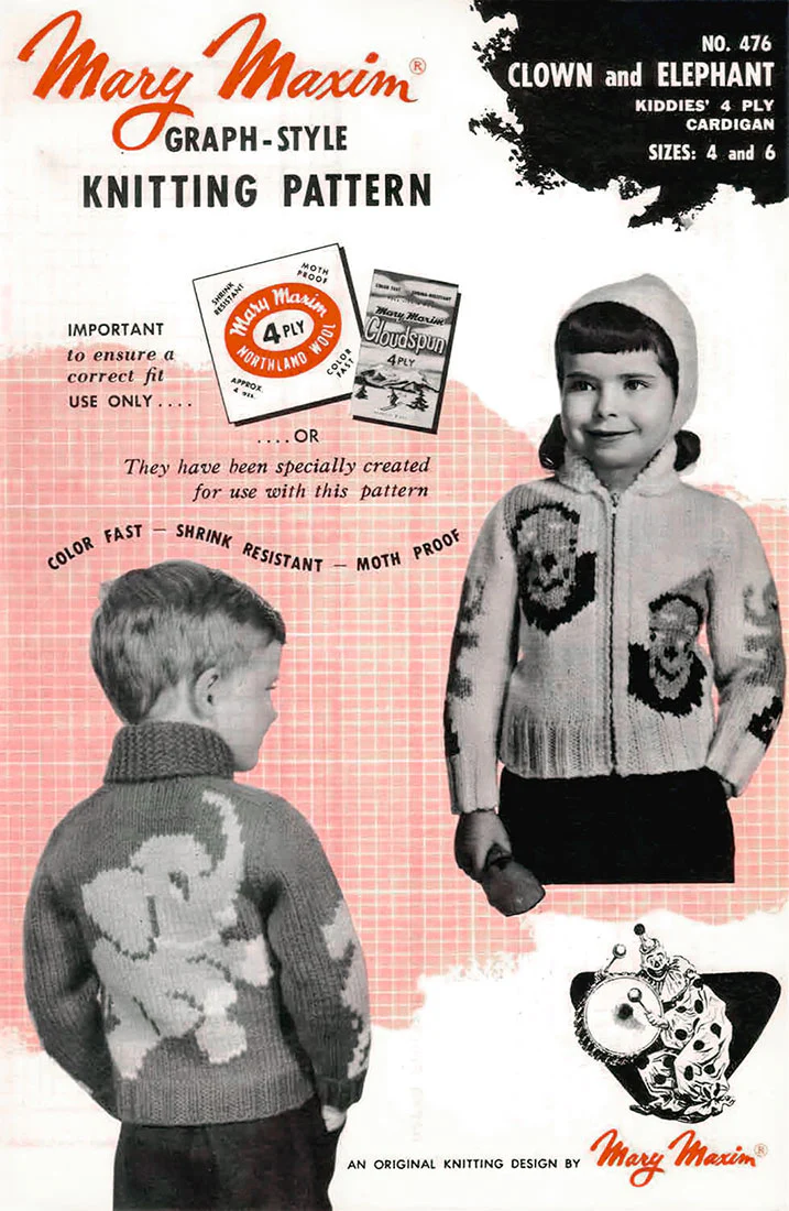 Clown and Elephant Cardigan Pattern - Image 2