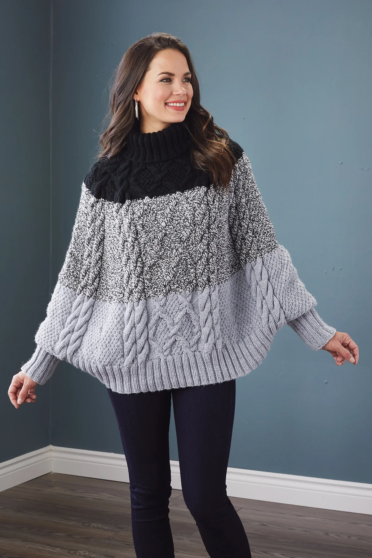 Comfy Cabled Poncho - Image 2