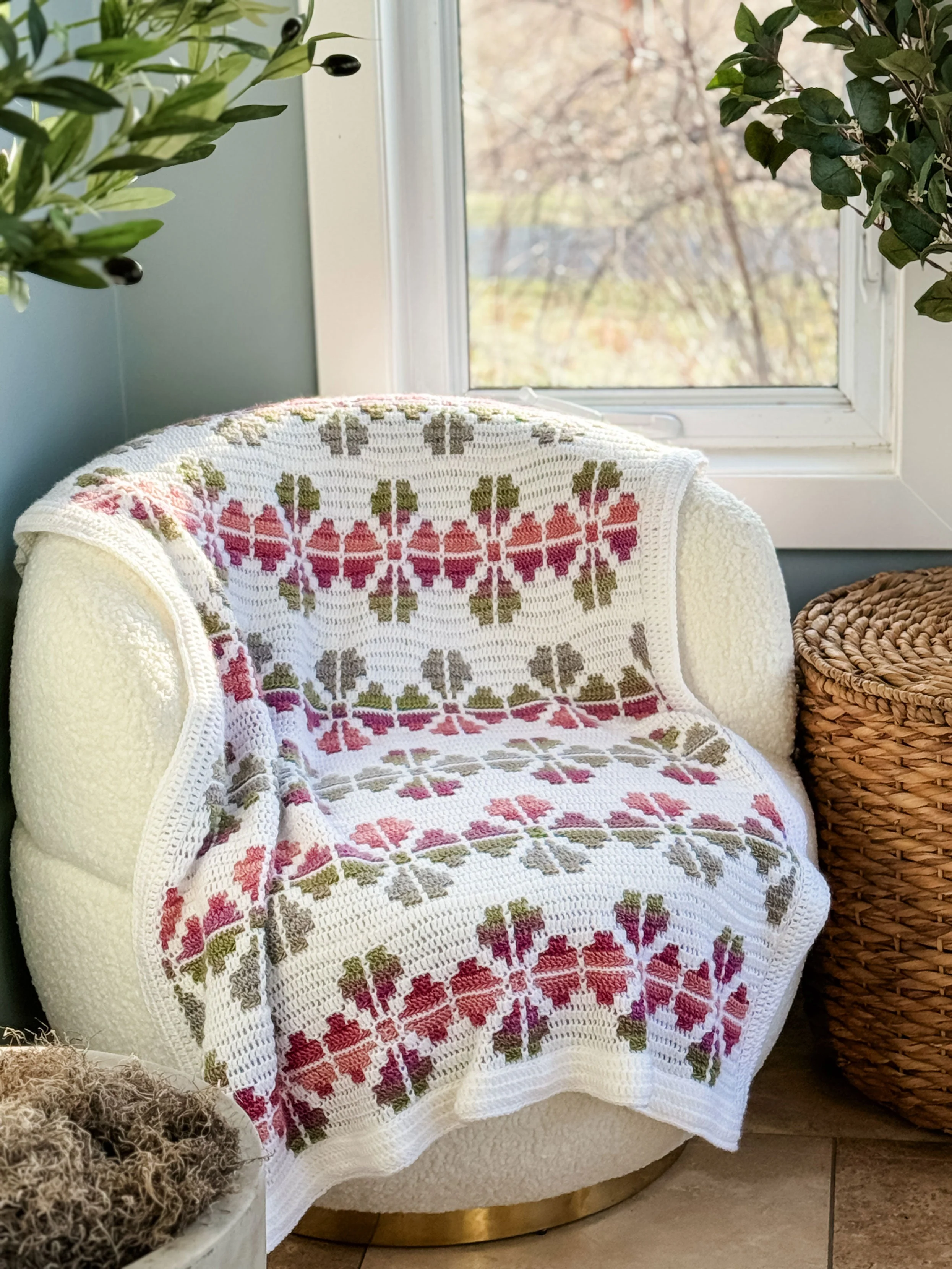 Cosmos Mosaic Flower Blanket - Image 2