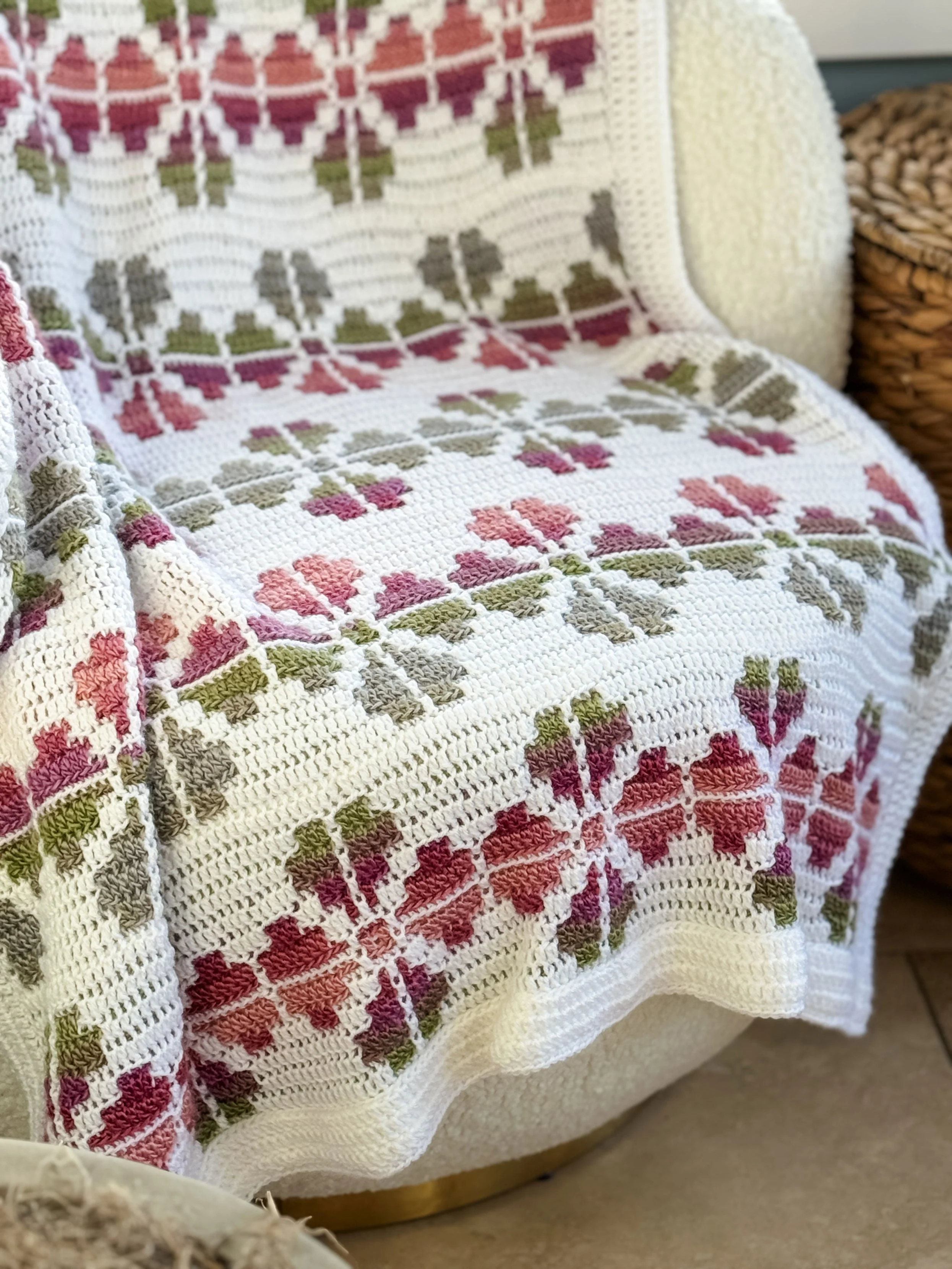Cosmos Mosaic Flower Blanket - Image 3