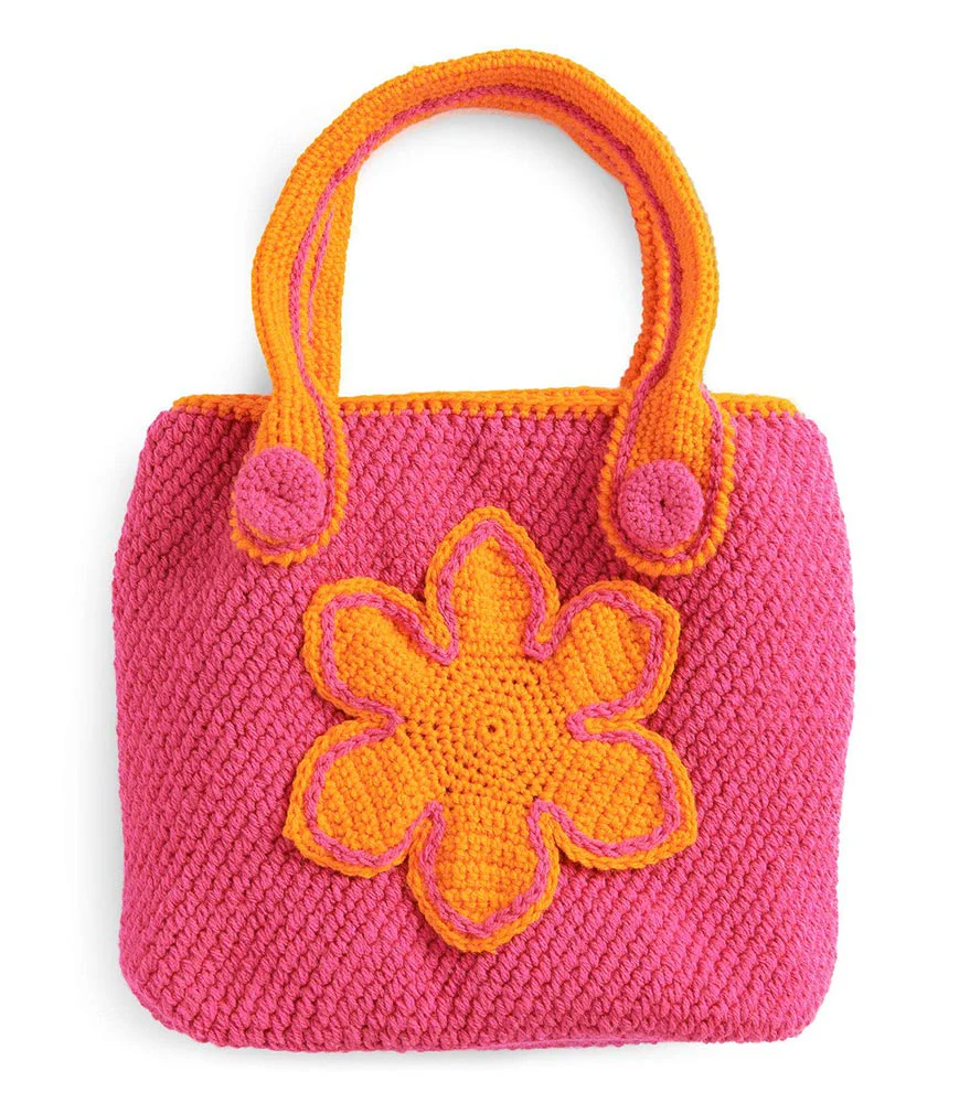 Crochet Flower Tote Bag - Image 3