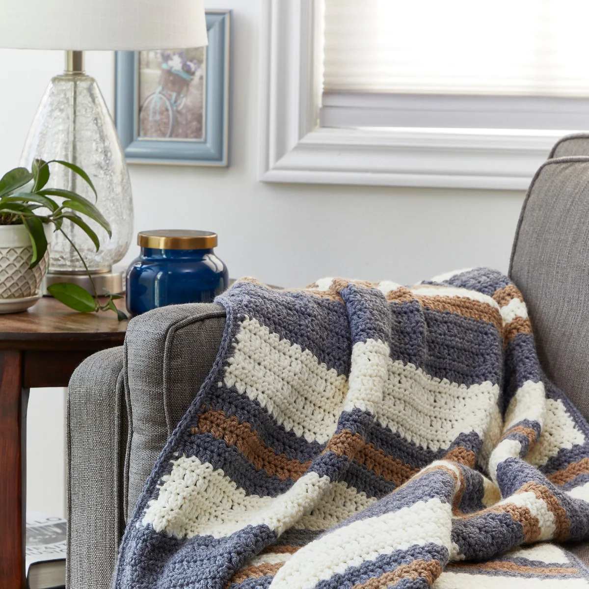 Crocheted Stripes Throw - Image 3