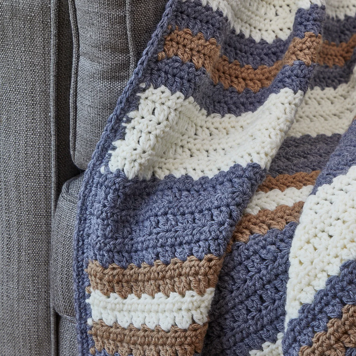 Crocheted Stripes Throw - Image 4