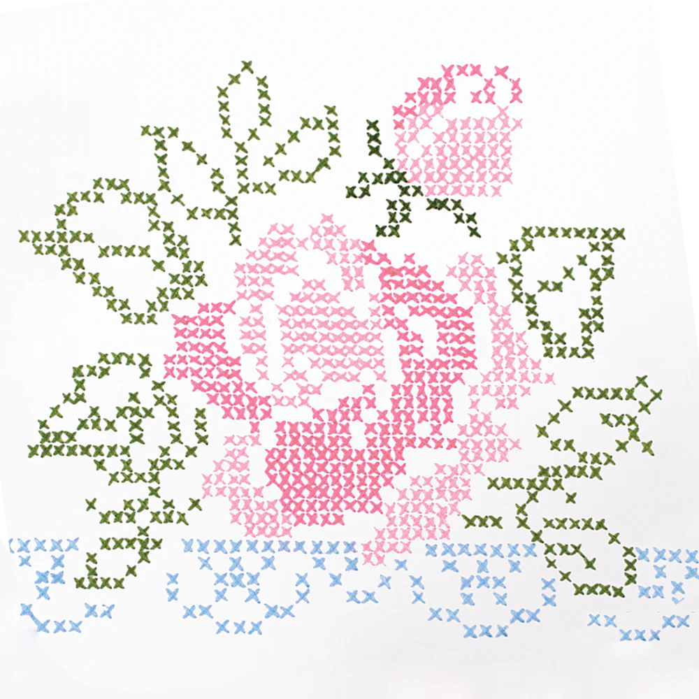 Cross Stitch Rose Pillowcases - Image 2