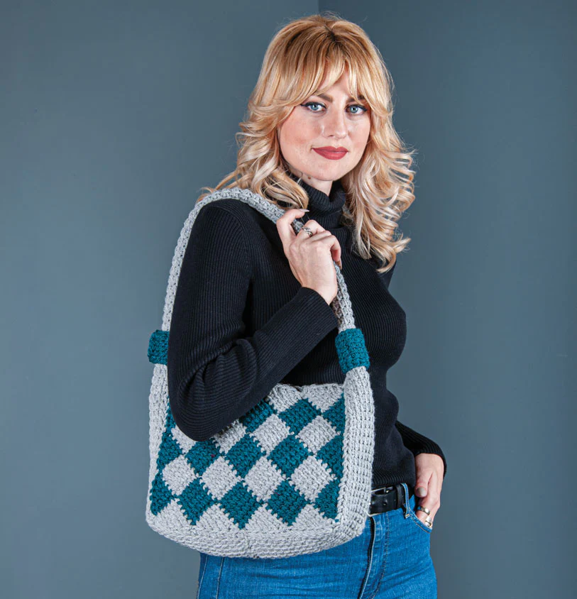 Dancing Diamonds Crochet Tote Bag - Image 3
