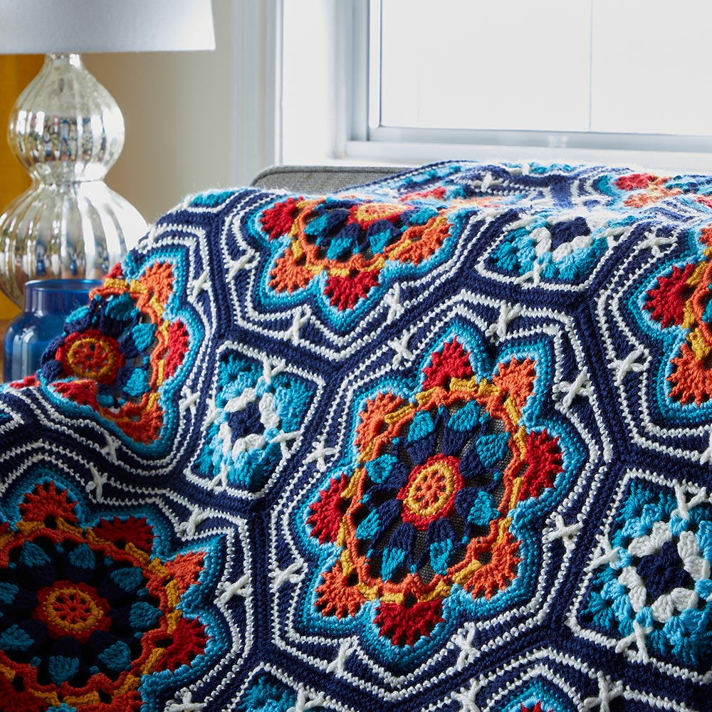 Dark Blue Persian Tiles Throw - Image 2